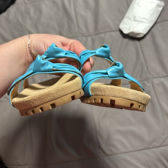Jack Rogers Blue Turquoise Double Knotted Leather Comfort Sandals Size 6 NWOT - Picture 7 of 8